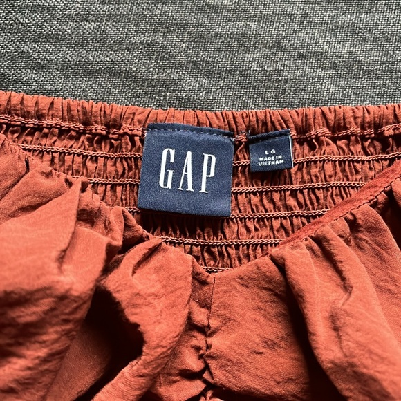 Rust Ruched Puff sleeves - Picture 2 of 4